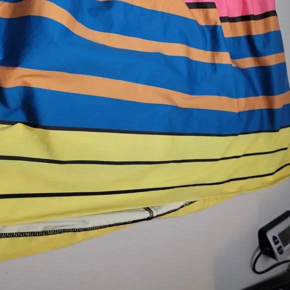 STAUD Skirt Sz 10 Formentera Stripe Sea Midi Cotton Striped Summer - Picture 8 of 17